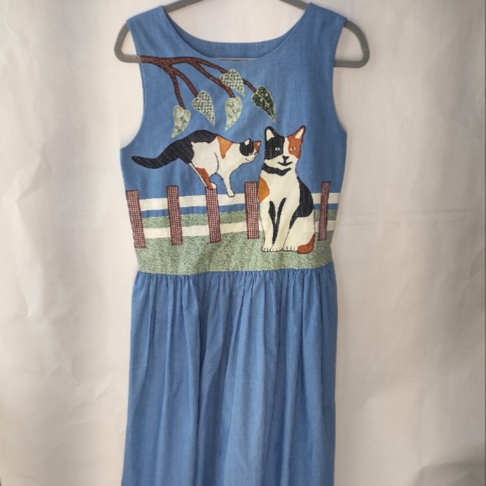 Handmade dress with cats